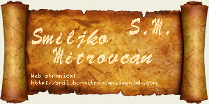 Smiljko Mitrovčan vizit kartica